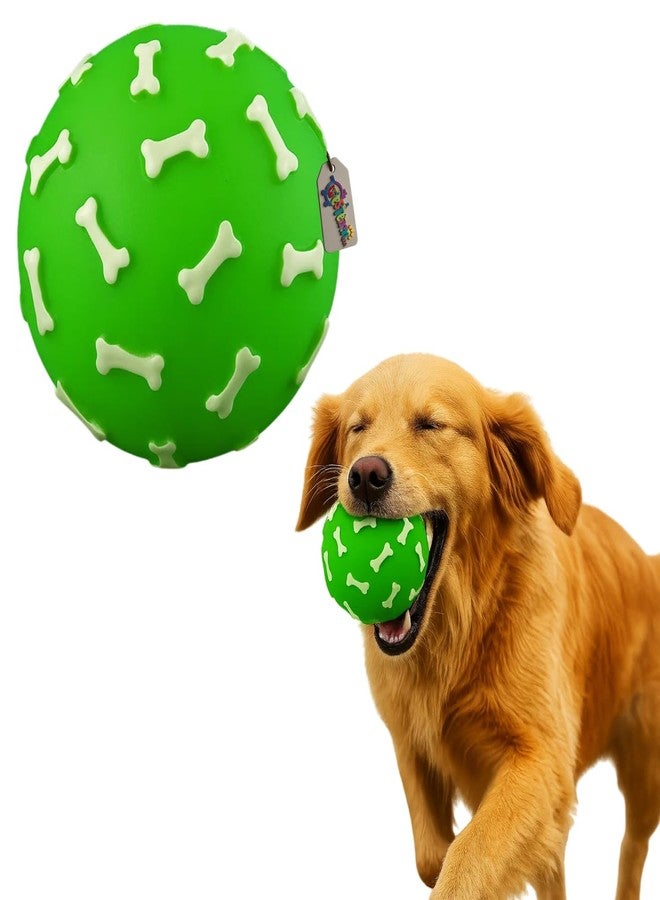Western Era Squeaky Ball Dog Toy | Bone Print Rubber Ball for Puppies & Dogs | Durable Chew-Safe Toy with Built-in Squeaker | Lightweight Textured Surface for Fetch, Play, and Dental Cleaning - Image 1